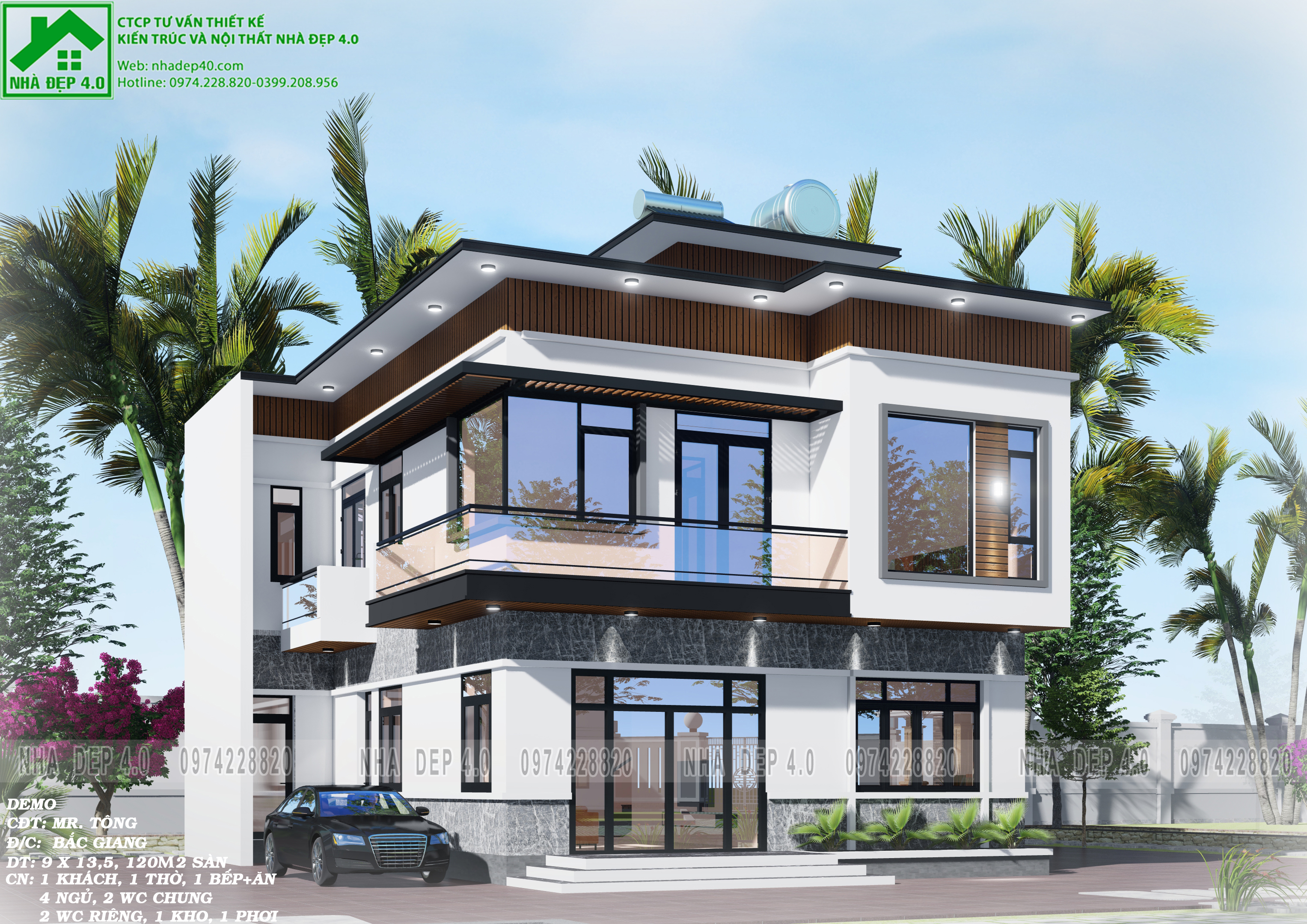 BT2021005| BIỆT THỰ HIỆN ĐẠI 2 TẦNG NỔI BẬT NHẤT TẠI BẮC GIANG