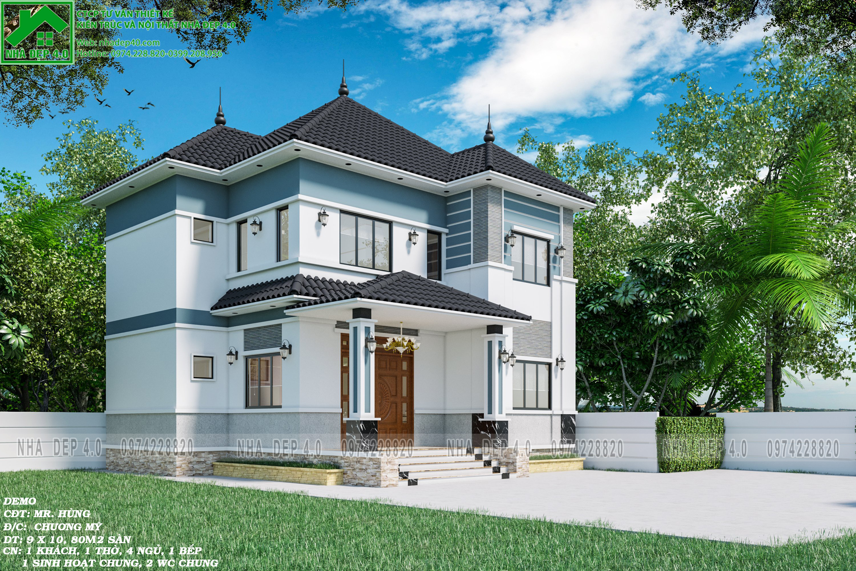 BT2021004| MẪU BIỆT THỰ MÁI NHẬT 2 TẦNG HIỆN ĐẠI ĐƠN GIẢN VÀ ĐẸP TẠI CHƯƠNG MỸ HÀ NỘI