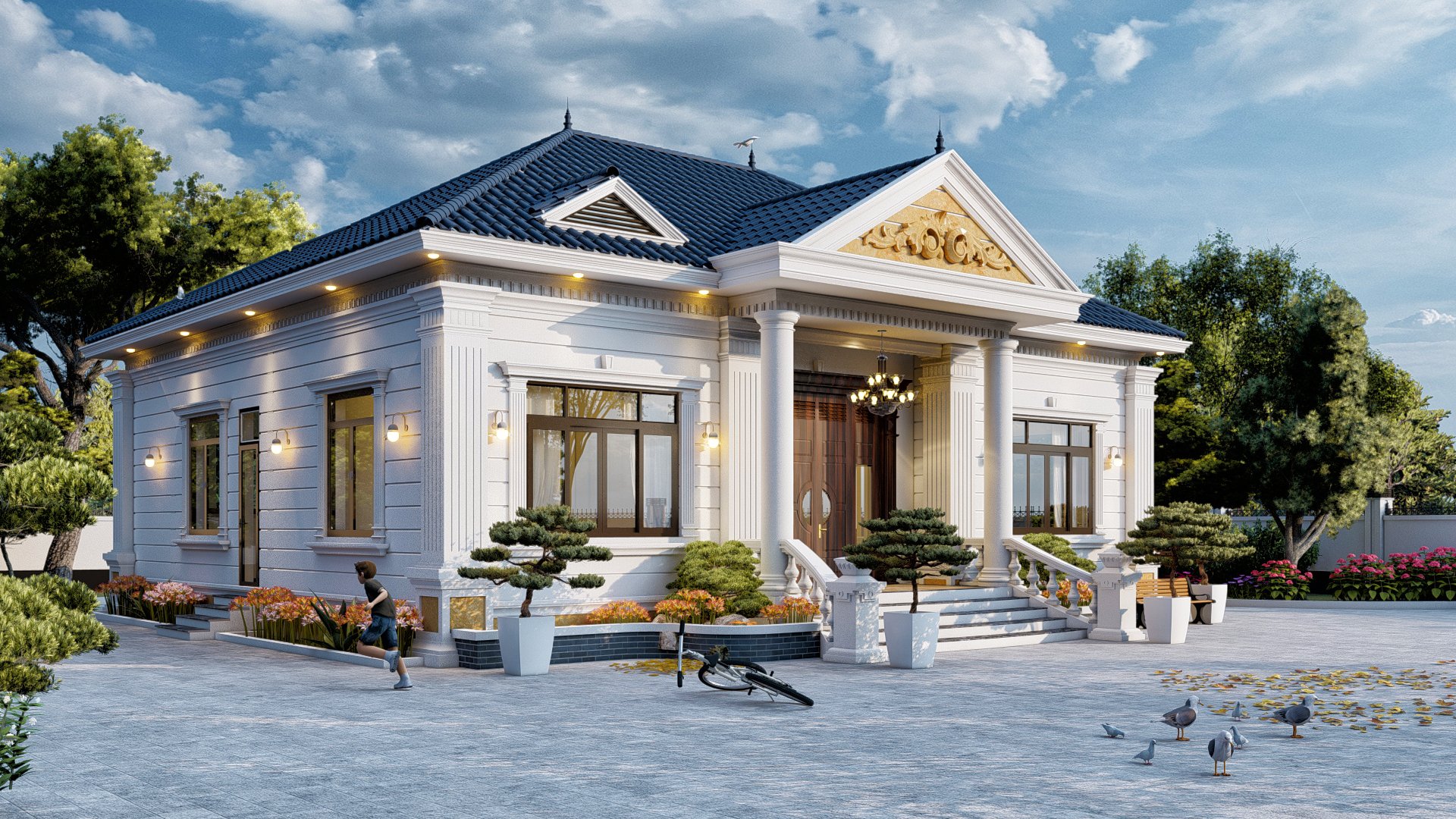 NV2021006| BIỆT THỰ 1 TẦNG BÁN TÂN CỔ TINH TẾ NHẸ NHÀNG NỔI BẬT TẠI NGỌC LẶC - THANH HOÁ