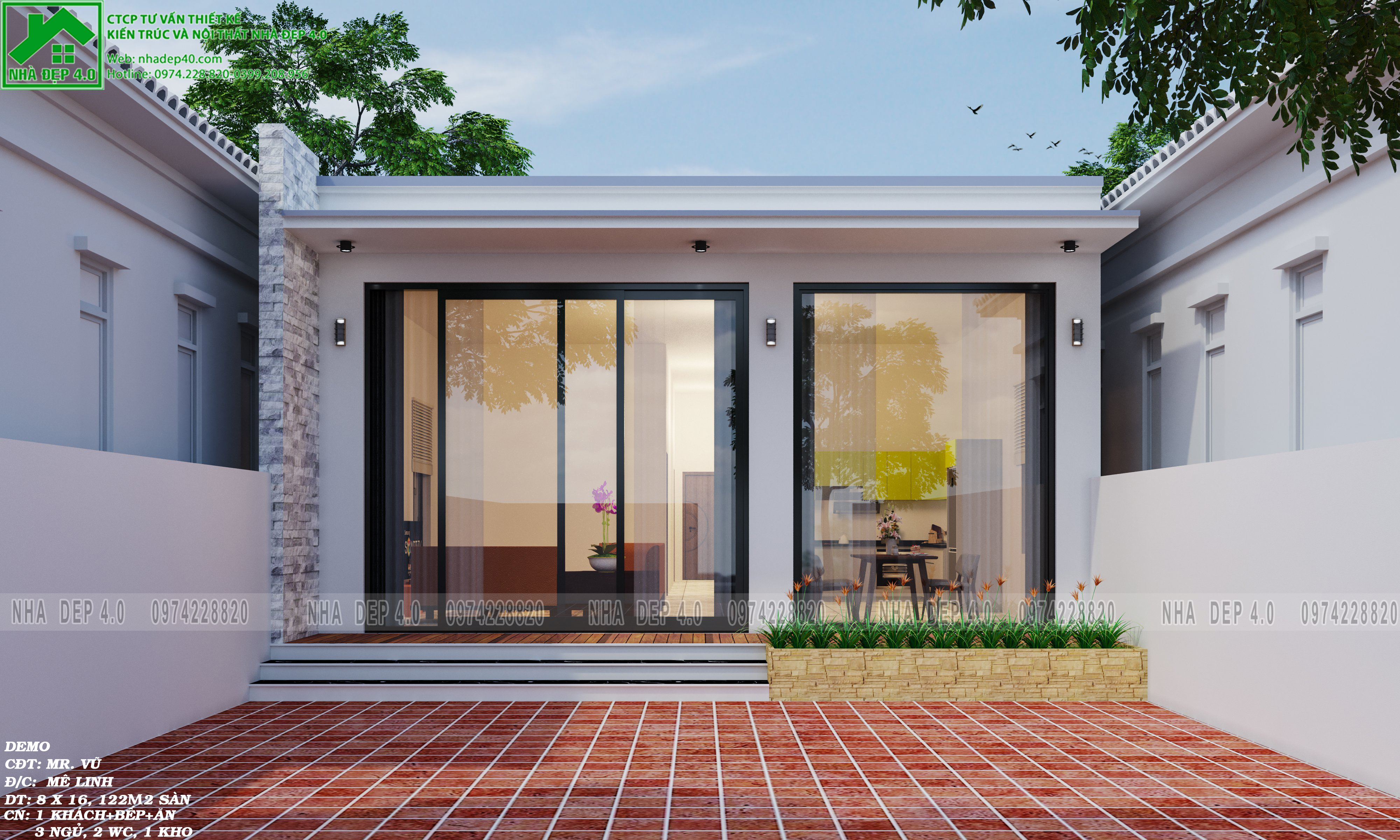 NV2021007| NHÀ CẤP 4 MÁI BẰNG TIỆN NGHI THÔNG THOÁNG TẠI MÊ LINH